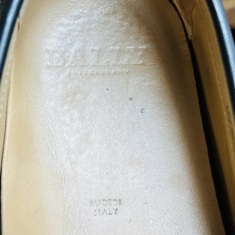 Bally Shoes Mens 9 Black Leather Driving Penny Loafers Slip On Casual Comfort